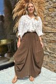 Made in Italy Dalston Needlecord Parachute Skirt Coffee Bean /9 =